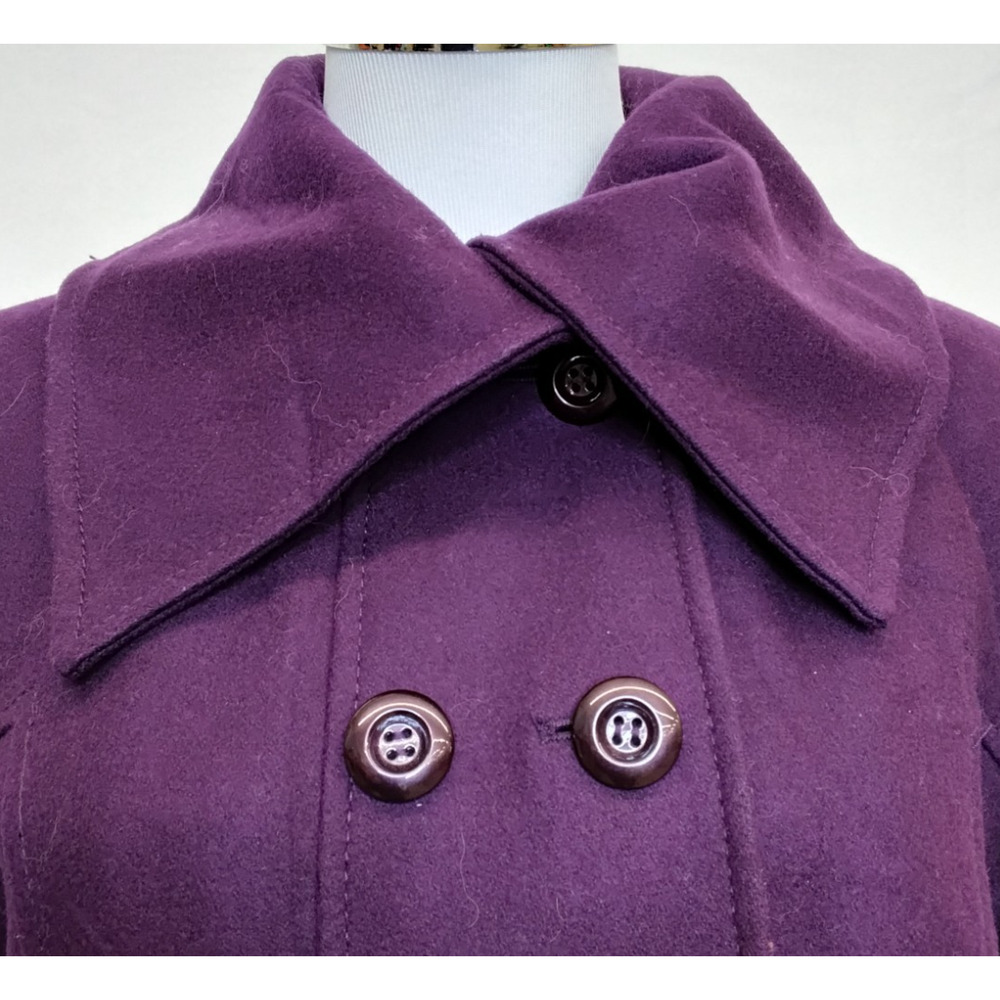 Guess Wool Blend Peacoat Women's Large Petite Purple Double Breasted #Z5447 - Picture 5 of 16
